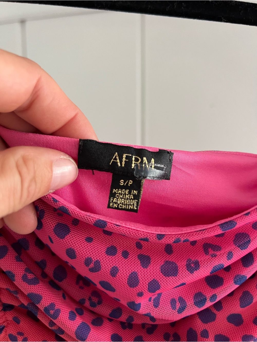 AFRM Hot Pink and Navy Leopard Print Top
